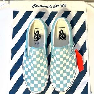 Vans Classic Slip On - Checkerboard Aqua Haze